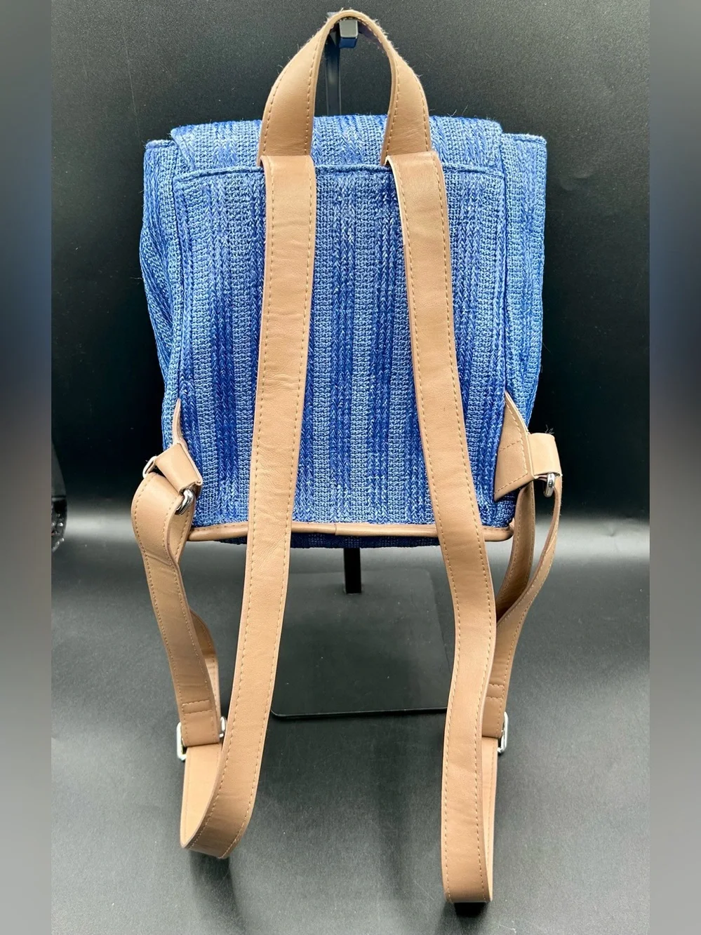 VERA BRADLEY Woven Mini Backpack in the Regatta Turtle Blue.